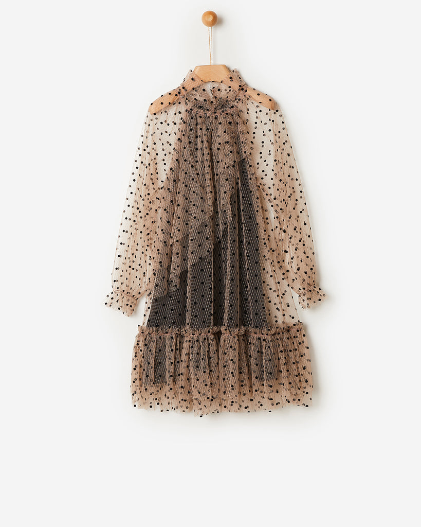 Dress - Black Dotted Tulle