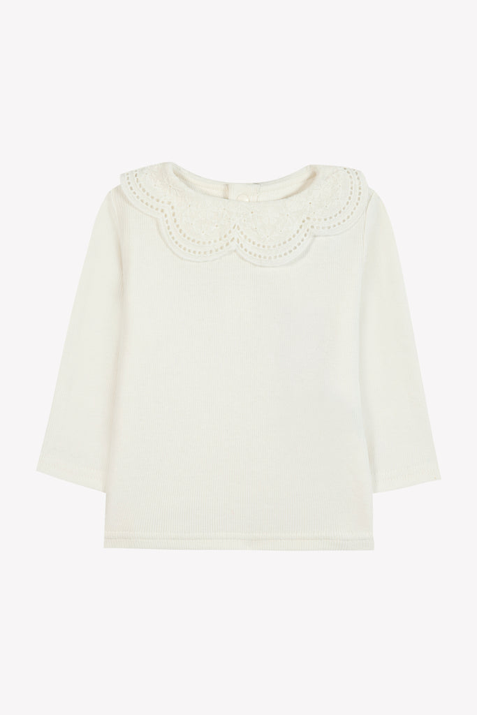Baby Girl’s Ribbed T-Shirt – Off-White