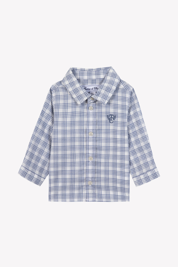 Baby Boy’s Shirt – Off-White and Blue Check