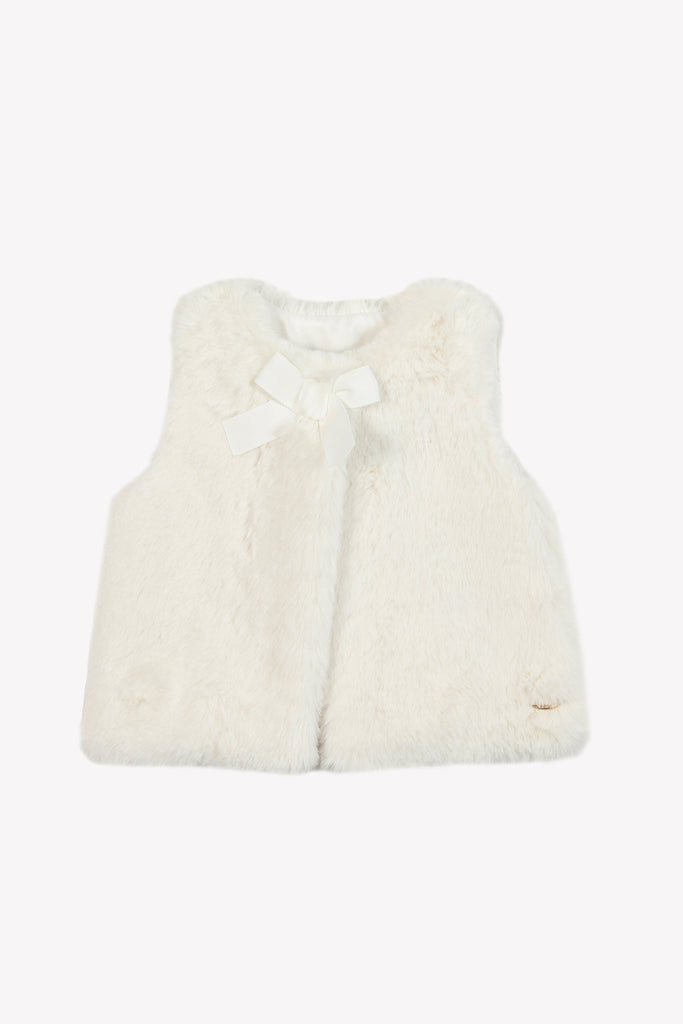 Baby Girl’s Sleeveless Cardigan – Off-White