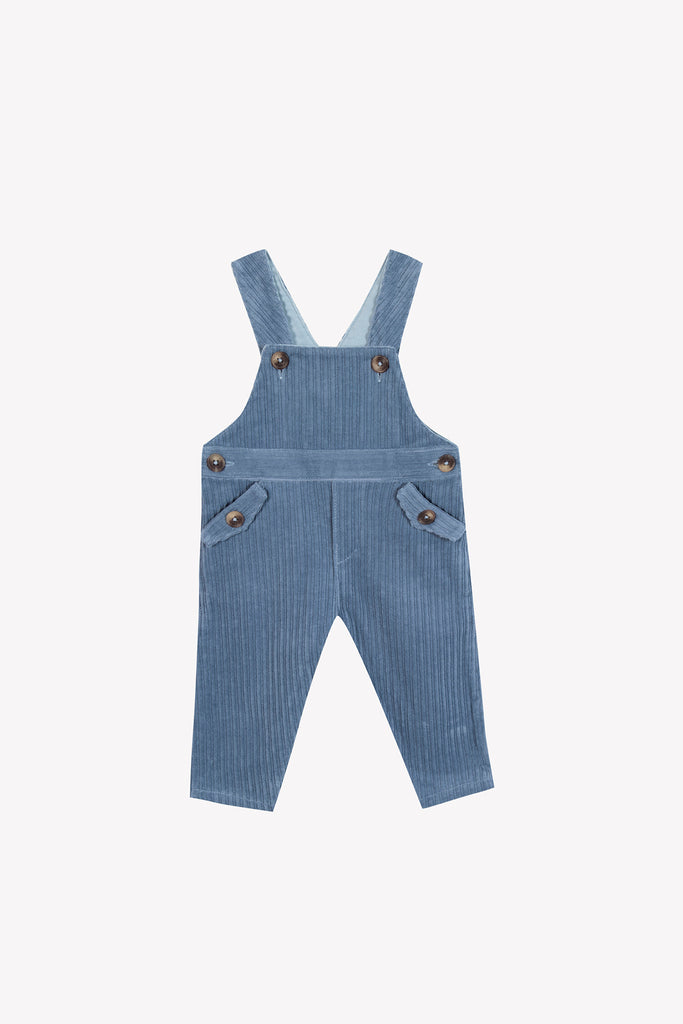 Baby Boy's Dungarees – Blue Grey Velvet