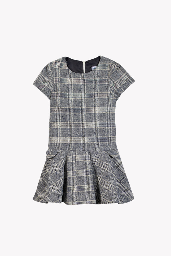 Junior Girl’s Dress – Navy Tweed