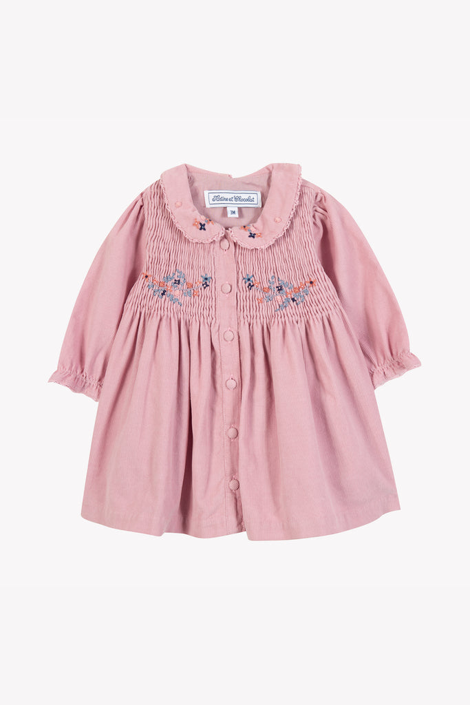 Baby Girl’s Dress – Dusty Pink Tweed