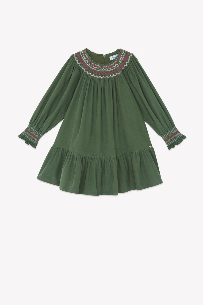 Junior Girl’s Dress – Green Velvet