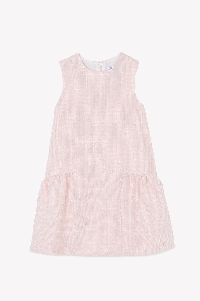 Junior Girl’s Dress – Pink Powder Tweed