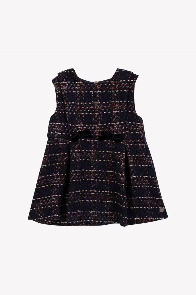 Baby Girl’s Dress – Navy Tweed