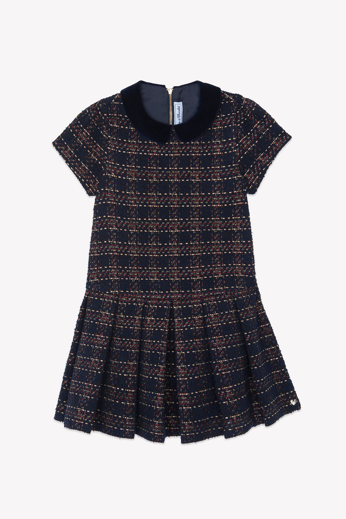Junior Girl’s Dress – Navy Tweed