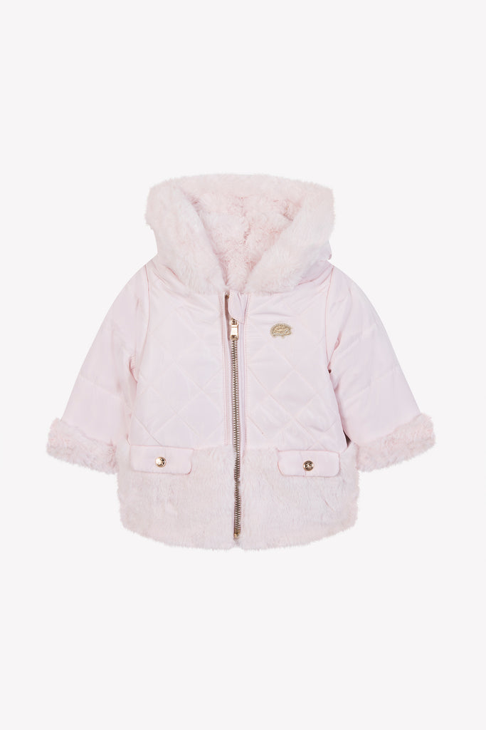 Baby Girl’s Water-Repellent Down Jacket – Pale Pink