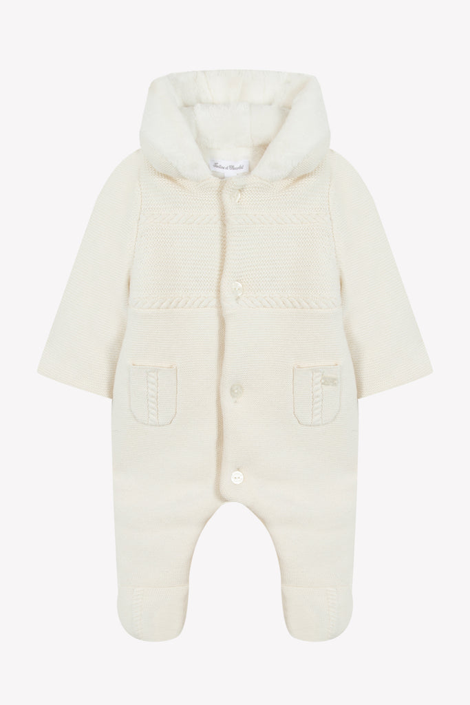 Unisex Baby’s Knitted Onesie – Off White