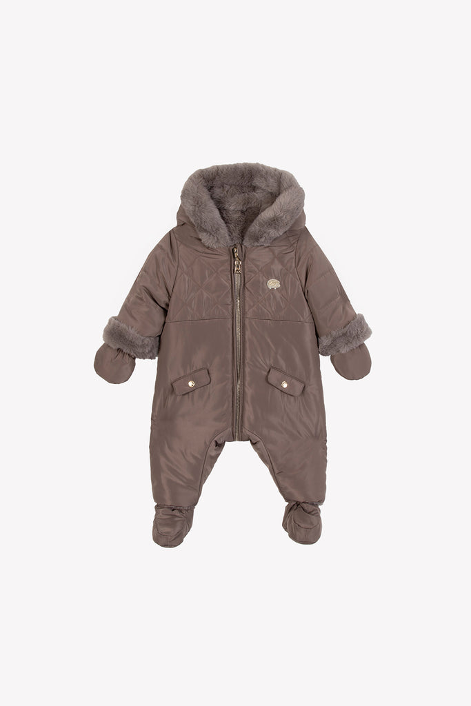 Baby Girl’s Water-Repellent Onesie – Taupe