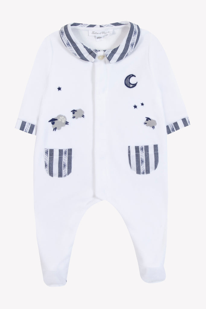 Baby Boy’s Sleepsuit – White