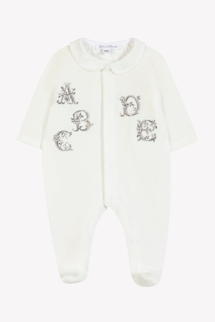 Unisex Sleepsuit – White Velvet