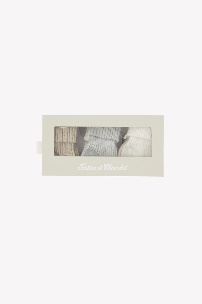 Unisex Baby’s Socks – Off White (Set of 3)