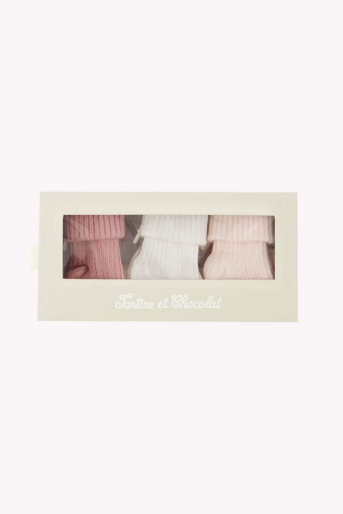 Baby Girl’s Socks – Pale Pink (Set of 3)